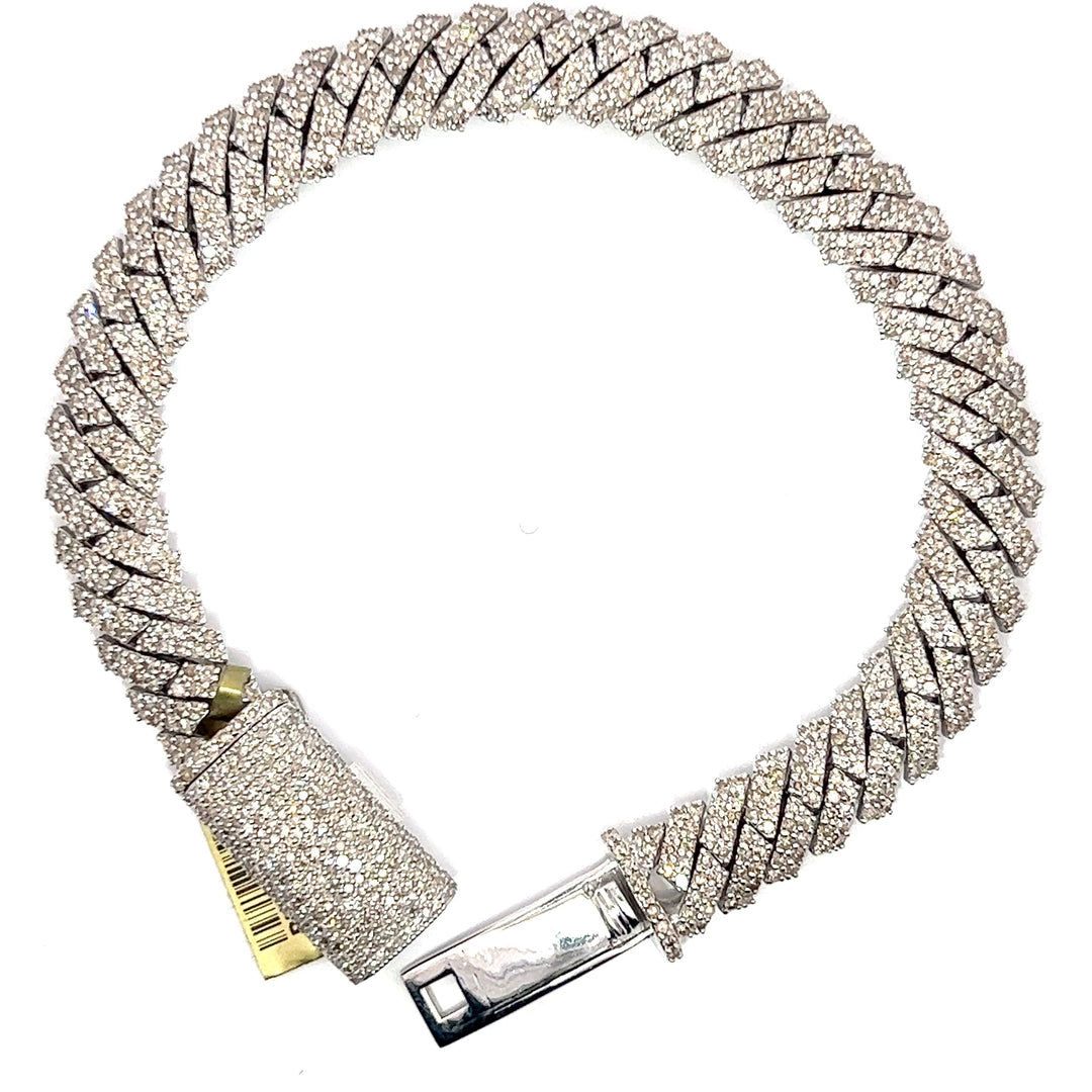 White Gold Diamond Cuban Bracelet