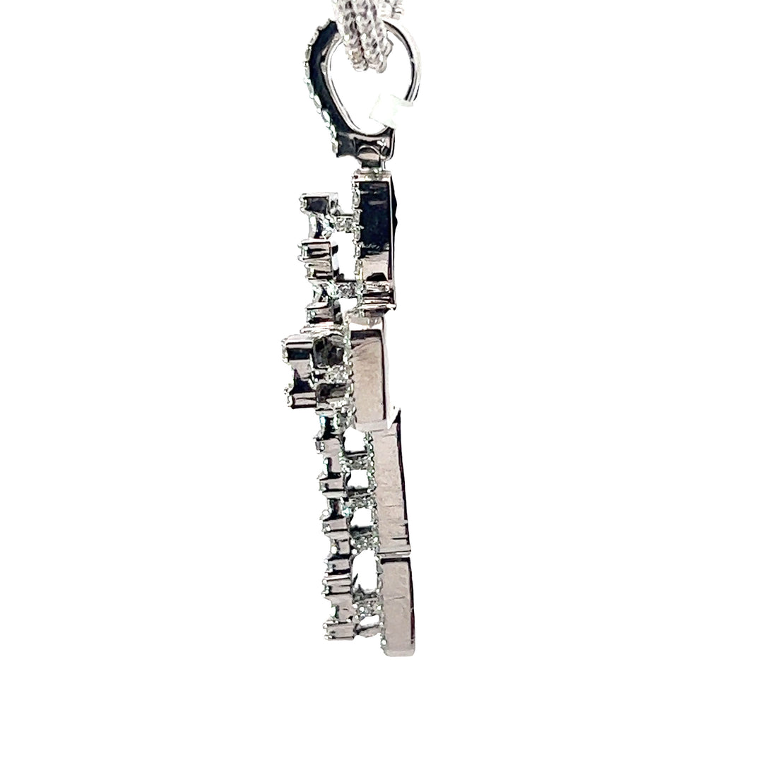 Flooded 3D Diamond Cross pendant