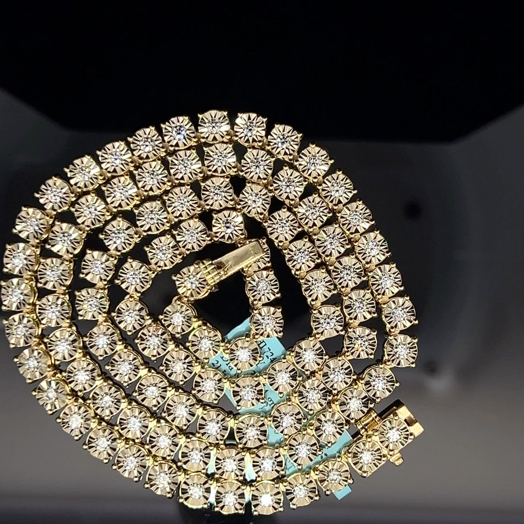 Solid gold Diamond tennis chain