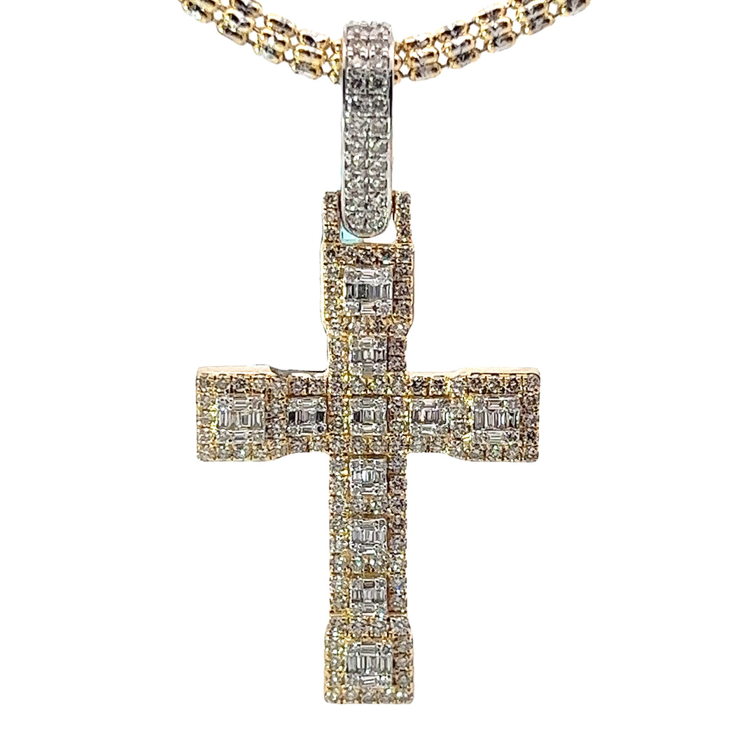 Yellow Gold Solid Cross pendant