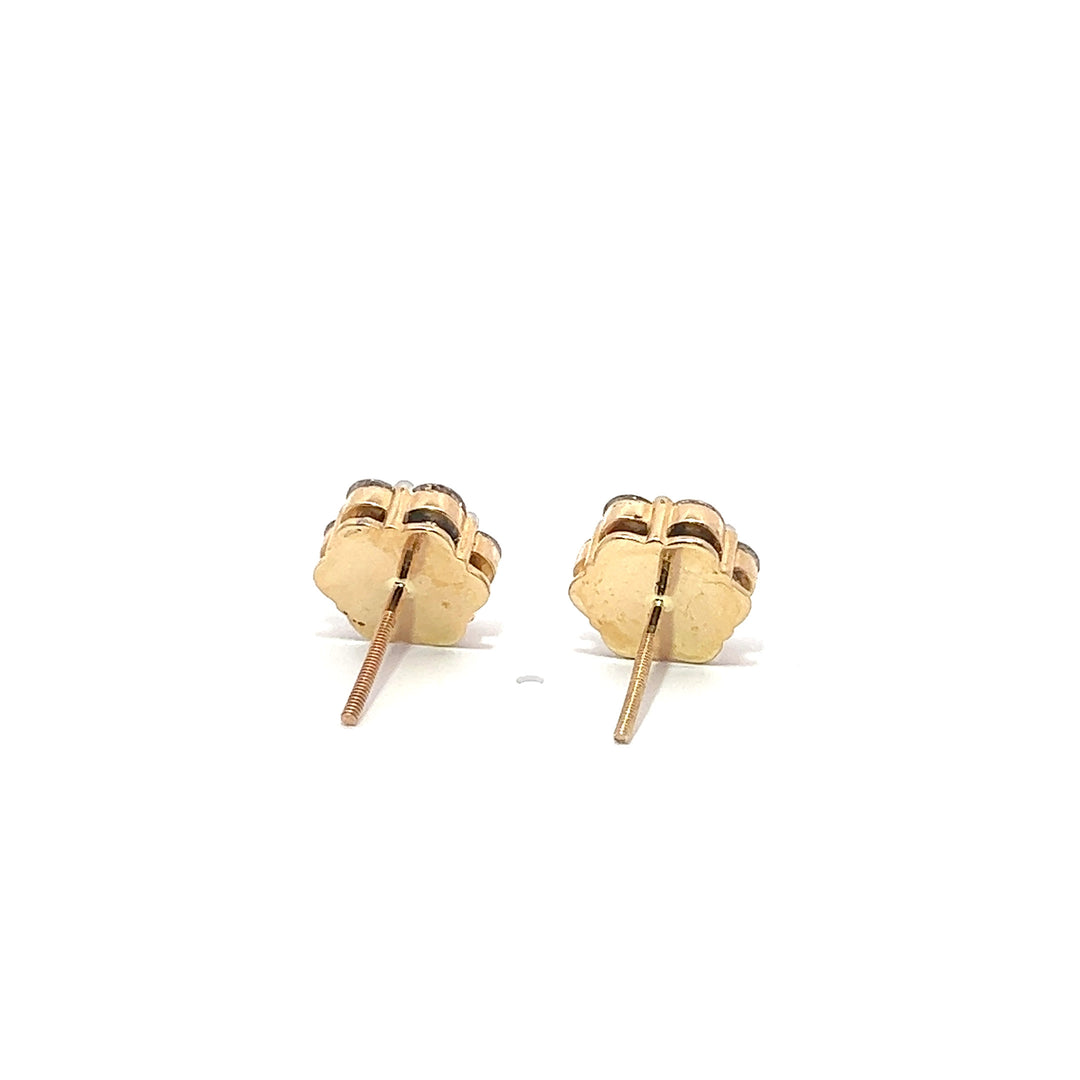 New 14k VVS Flower Set Diamond Earrings