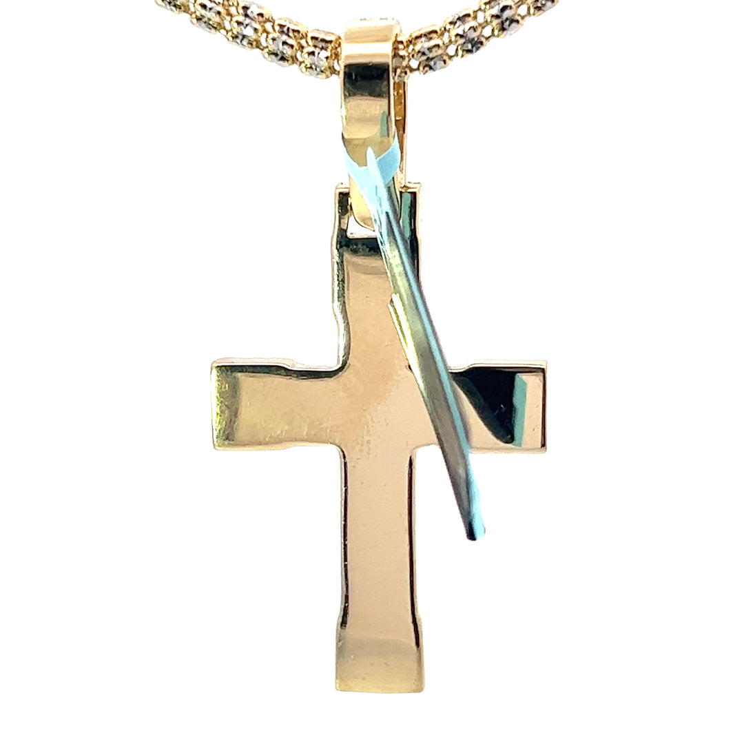 Yellow Gold Solid Cross pendant