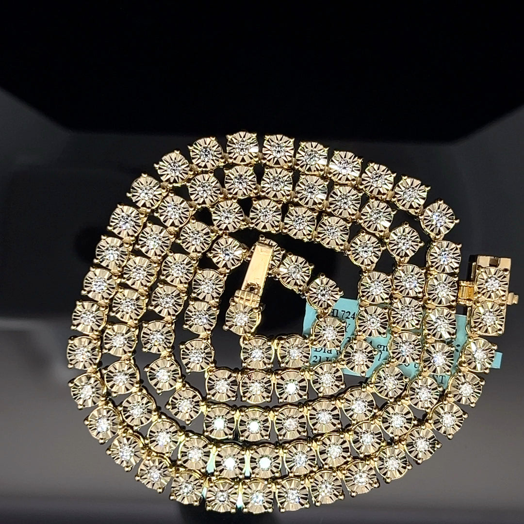Solid gold Diamond tennis chain