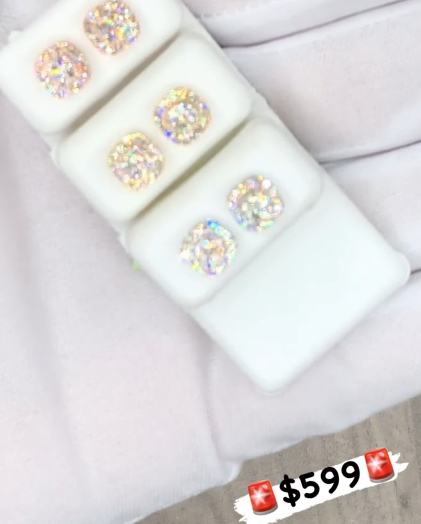 14k VVS Cushion Diamond earrings