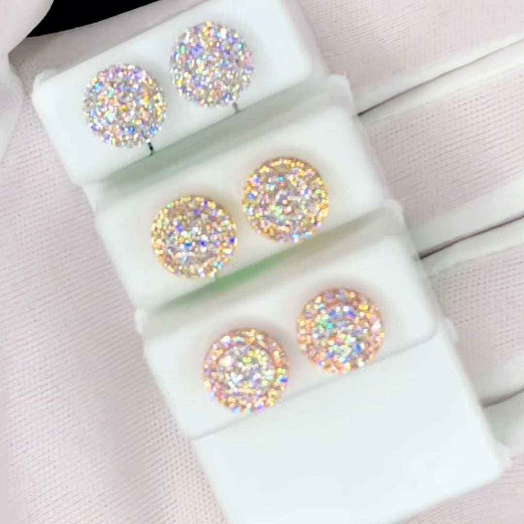 14k solid gold diamond earrings
