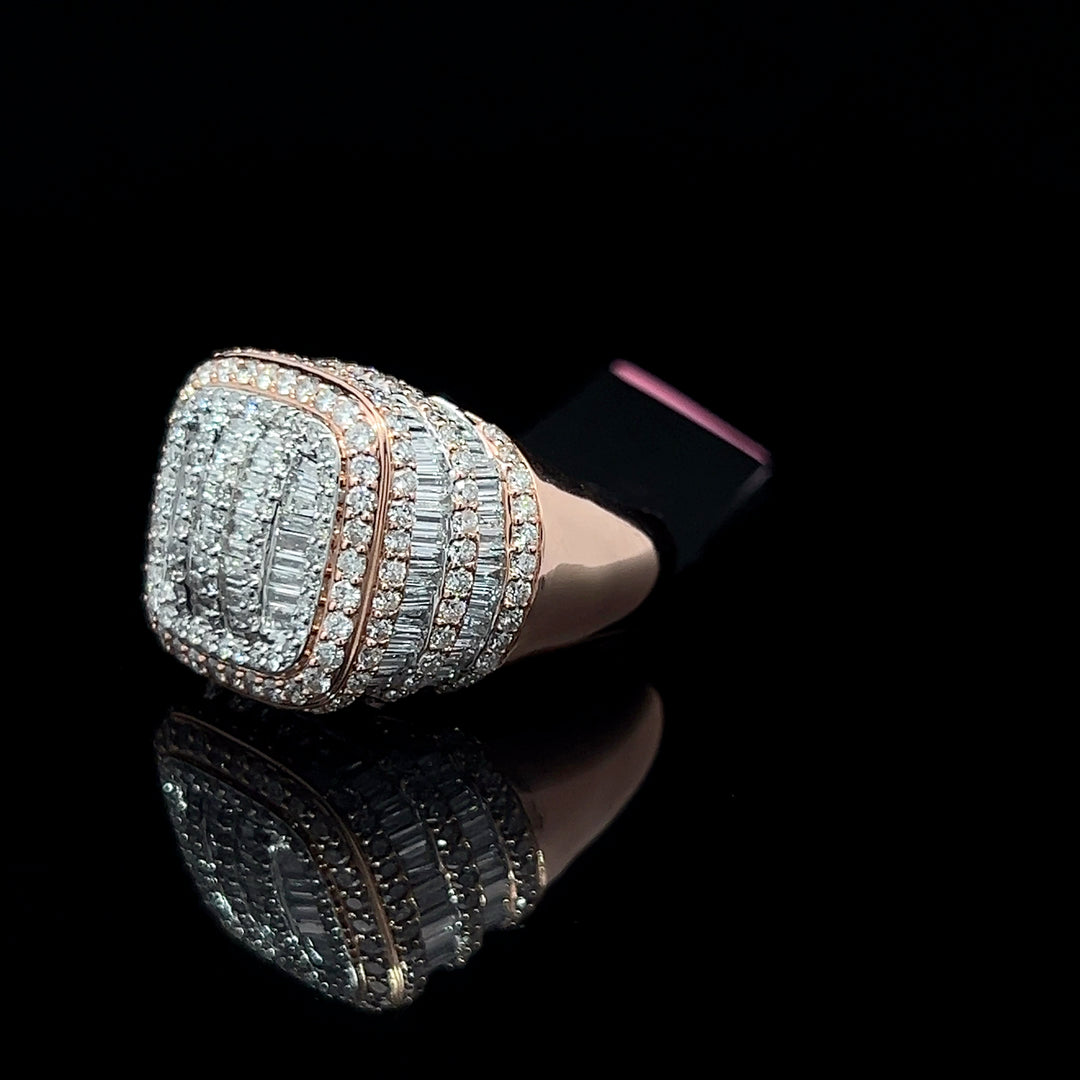 Rose gold VVS diamond square ring