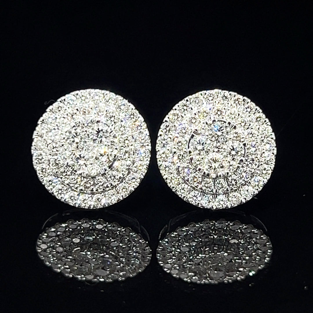 14k white gold Diamond Jumbo Earrings