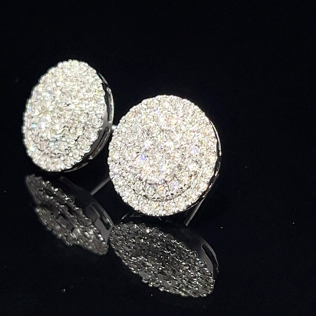 14k white gold Diamond Jumbo Earrings
