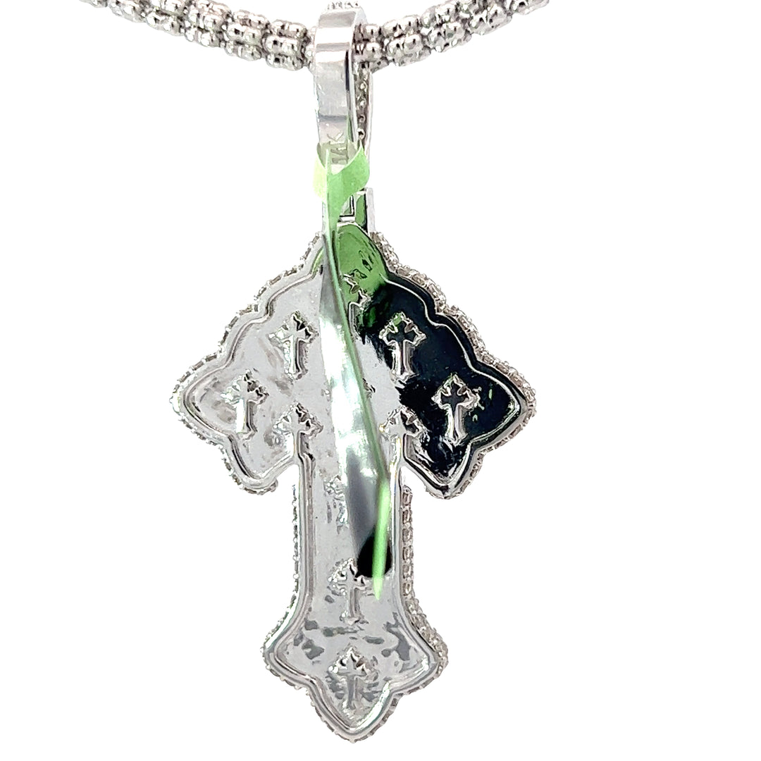 14k Flooded Diamond Cross pendant