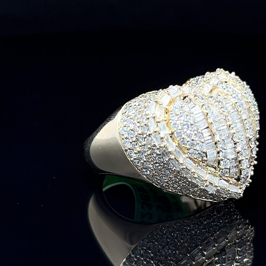 Yellow Gold Flooded Diamond Heart Ring