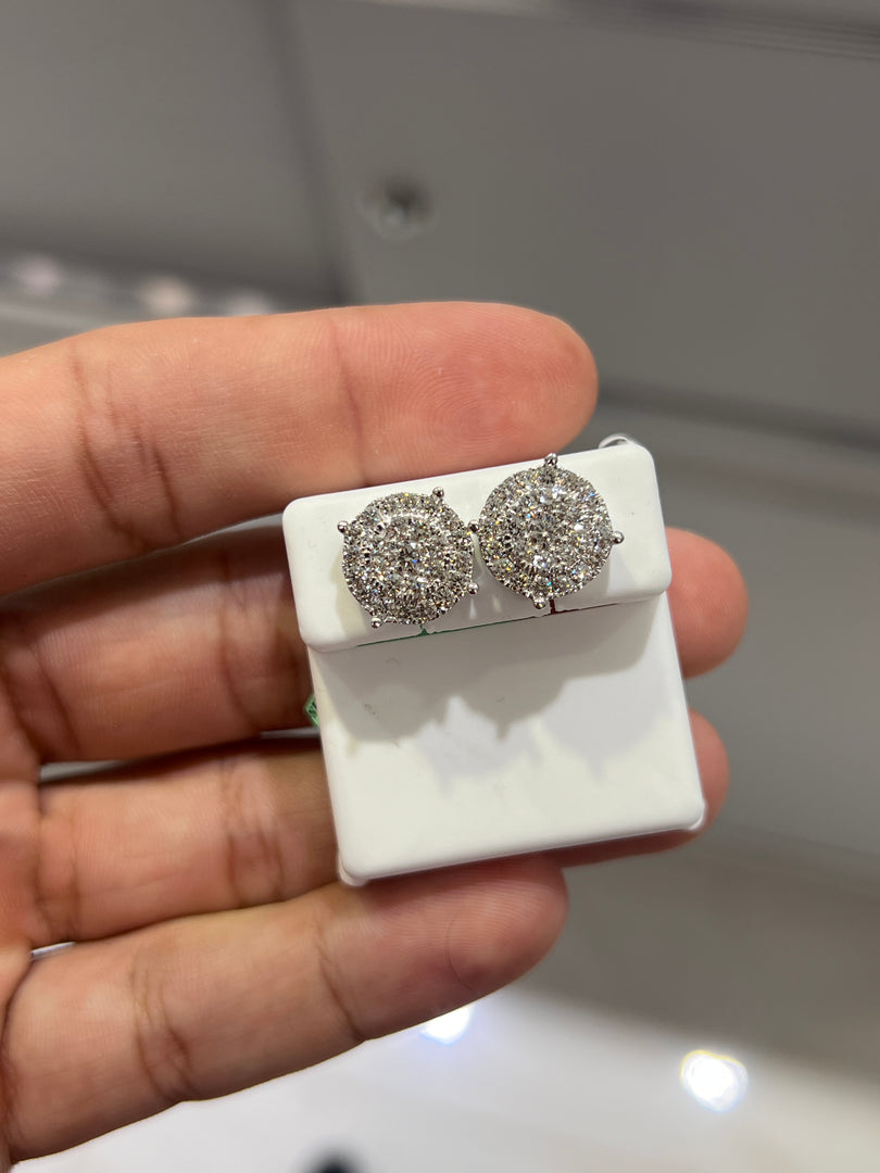 14k White gold VVS Diamond Earrings