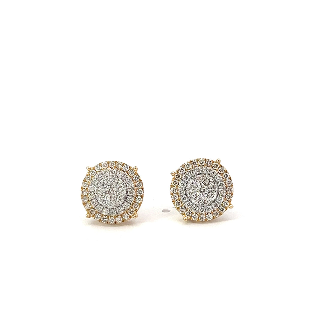 14k VVS Diamond Cluster Earrings