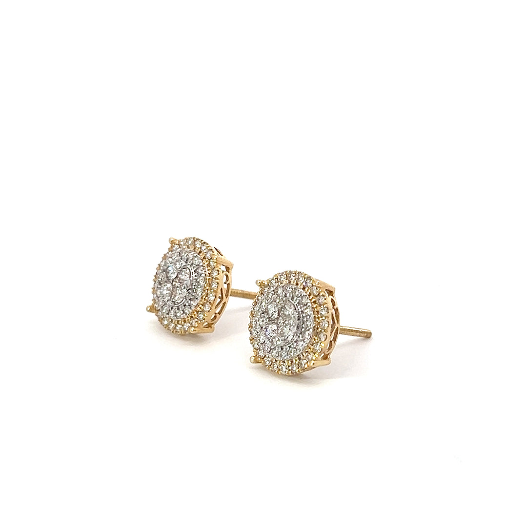 14k VVS Diamond Cluster Earrings