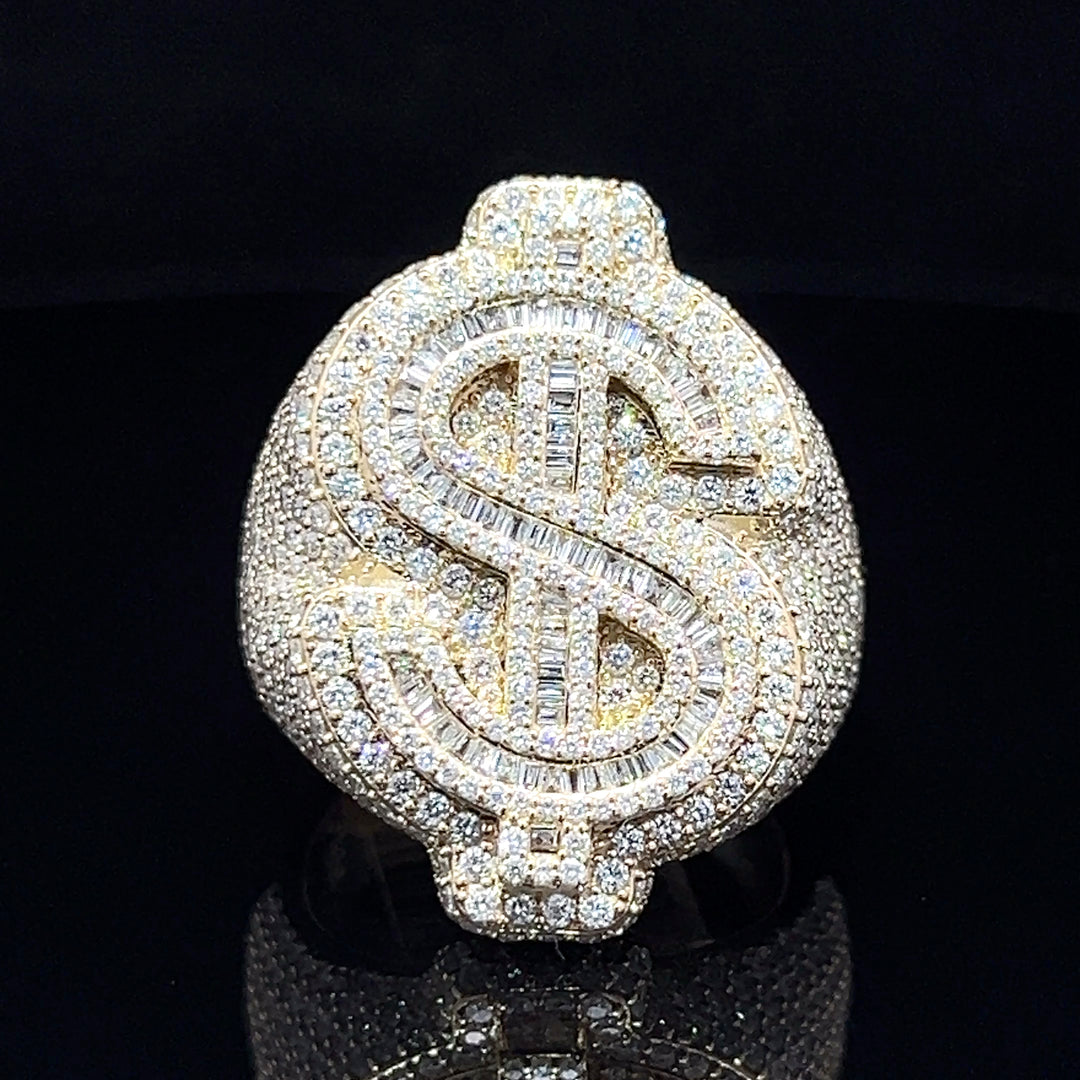 Yellow gold diamond Money Ring