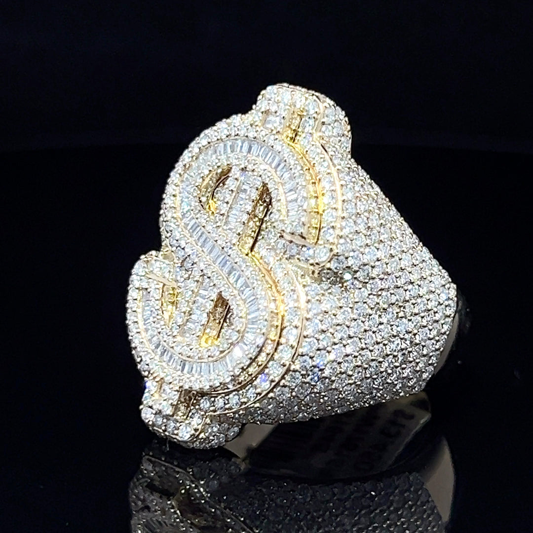 Yellow gold diamond Money Ring