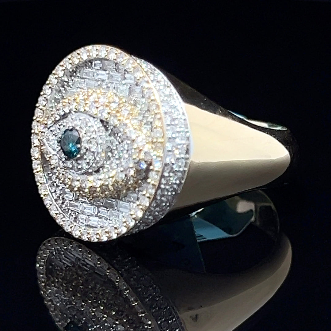 Solid gold diamond Eye ring