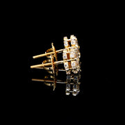 14K VVS LAB FLOWER DIAMOND EARRINGS