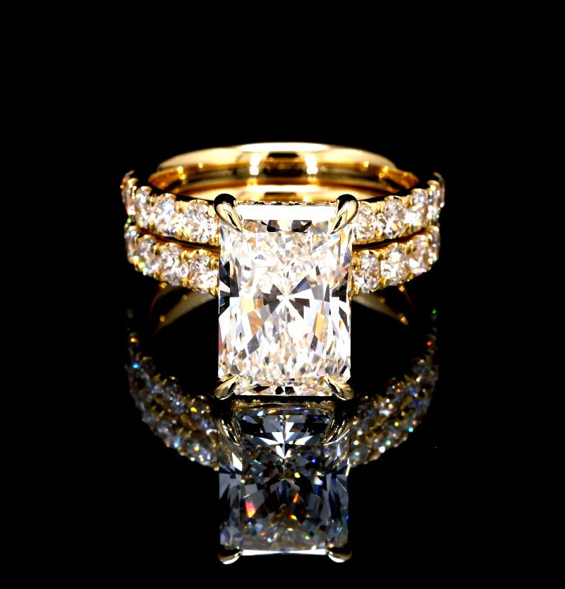 14k GOLD RADIANT CUT LAB ENGAGEMENT RING