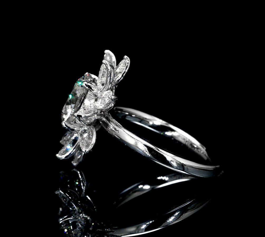 14K WHITE GOLD LAB DIAMOND ENGAGEMENT RING