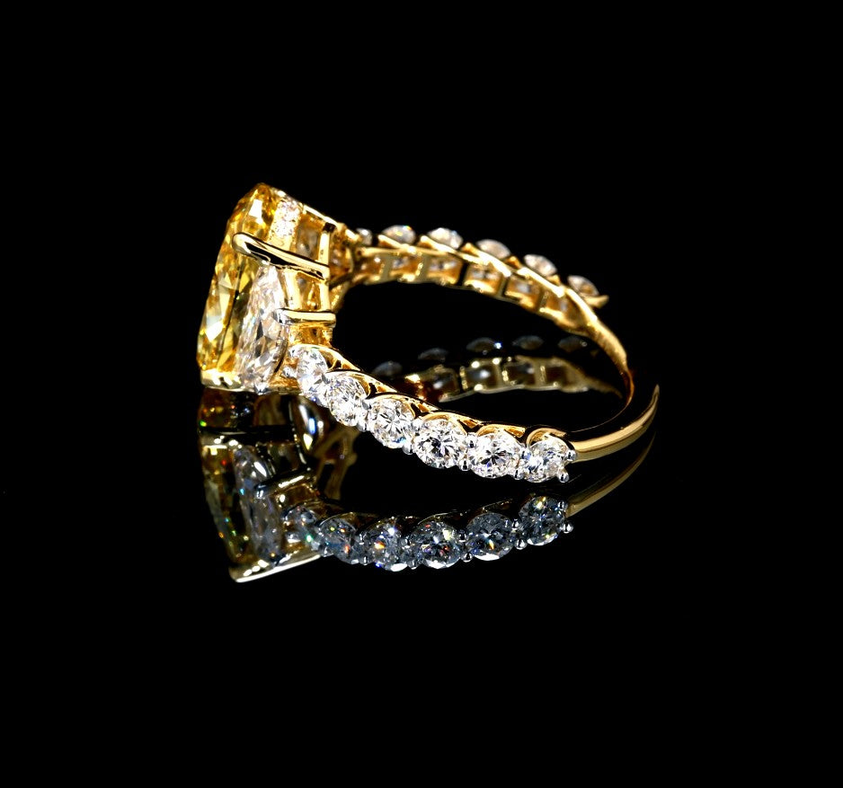 14k GOLD OVAL CUT LAB ENGAGEMENT RING