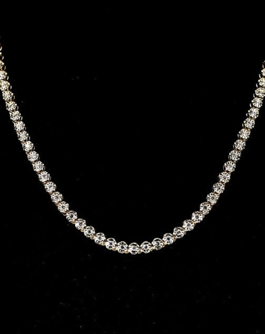 YELLOW GOLD DIAMOND NATURAL TENNIS CHAIN DEAL