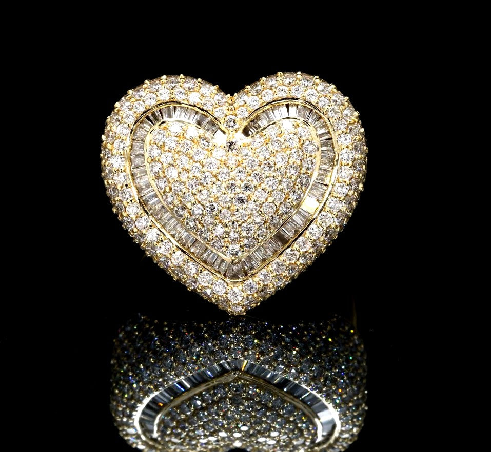 SOLID GOLD DIAMOND HEART VS RING
