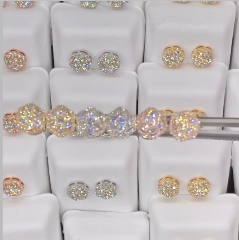 14k solid gold diamond earrings featuring 0.75Cts