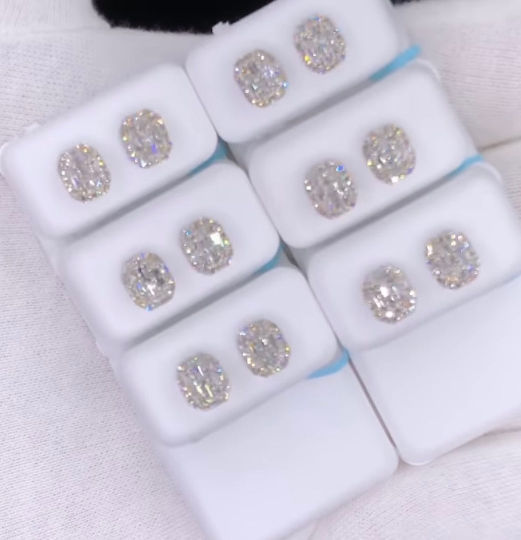 14k solid gold white gold Diamond earrings