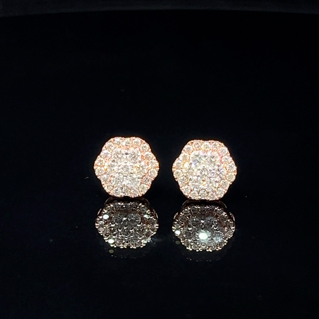 14k solid gold diamond earrings