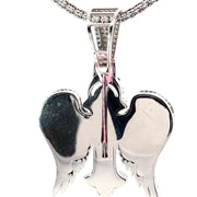 Flooded Iced out Diamond Angel Cross Pendant