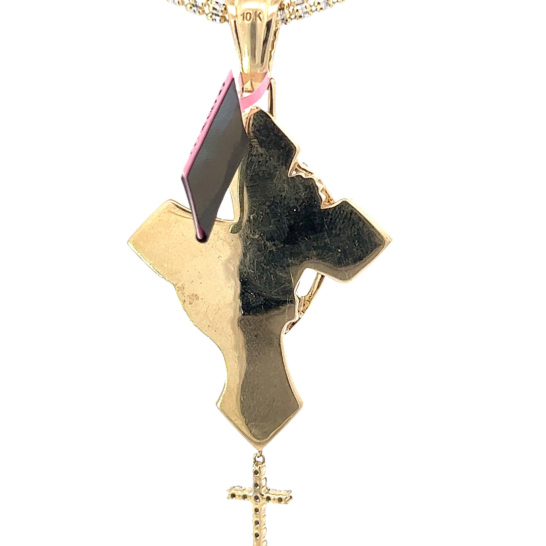 Custom Made Solid Diamond Cross Pendant