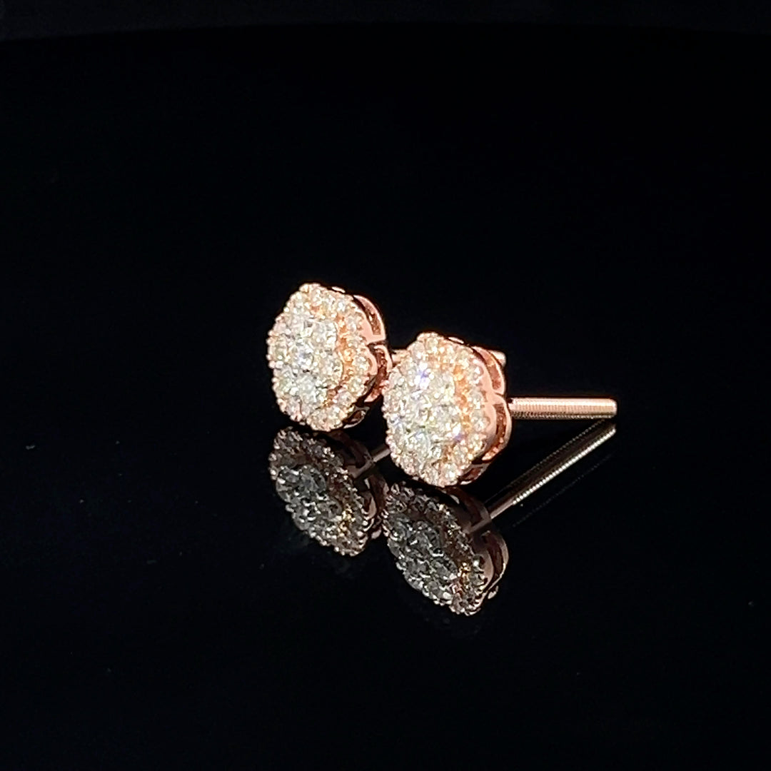 14k solid gold diamond earrings