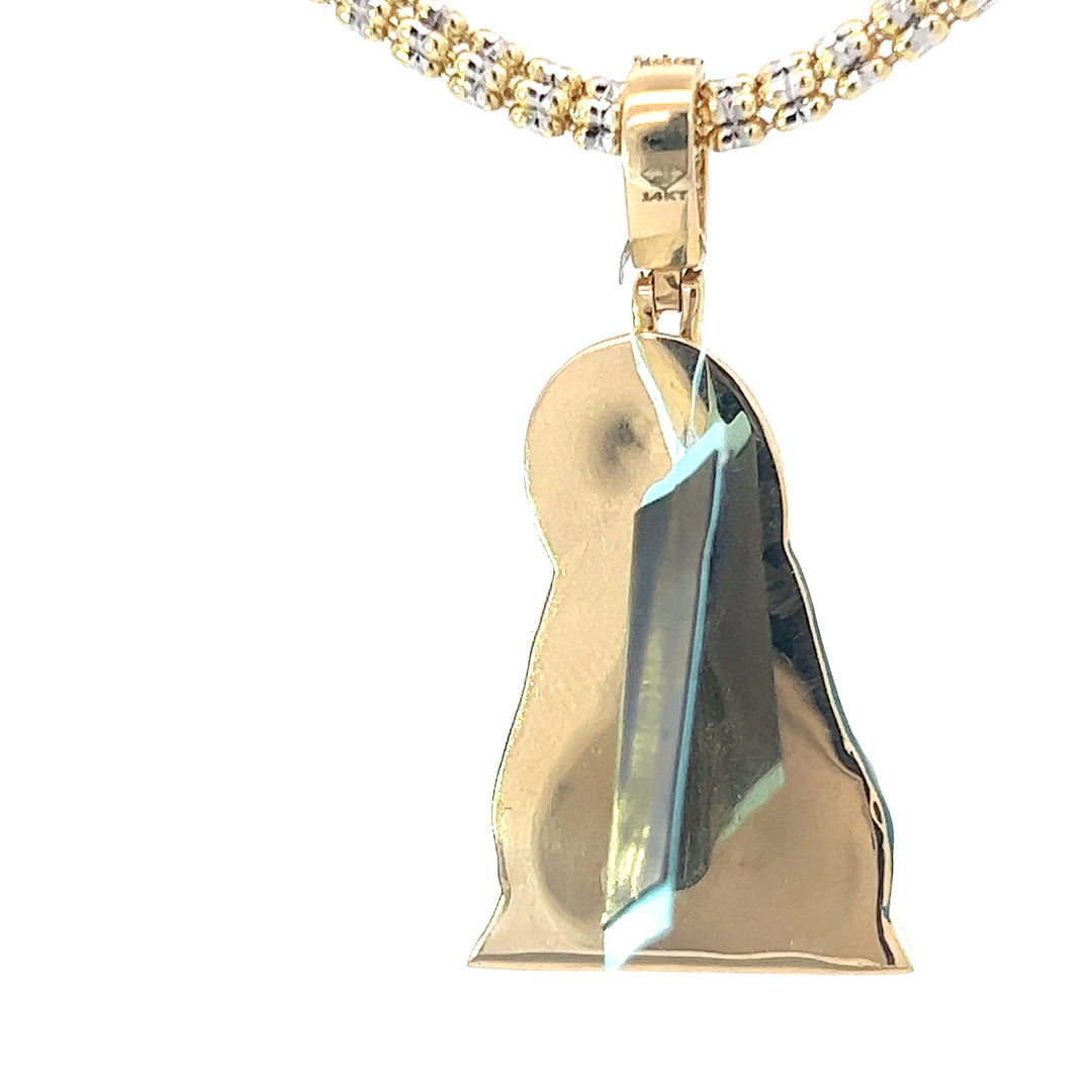 14k solid gold Virgin Mary a pendant