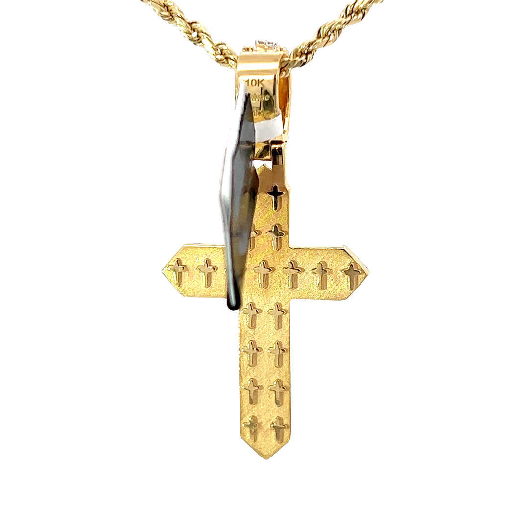 Solid gold diamond Cross pendant