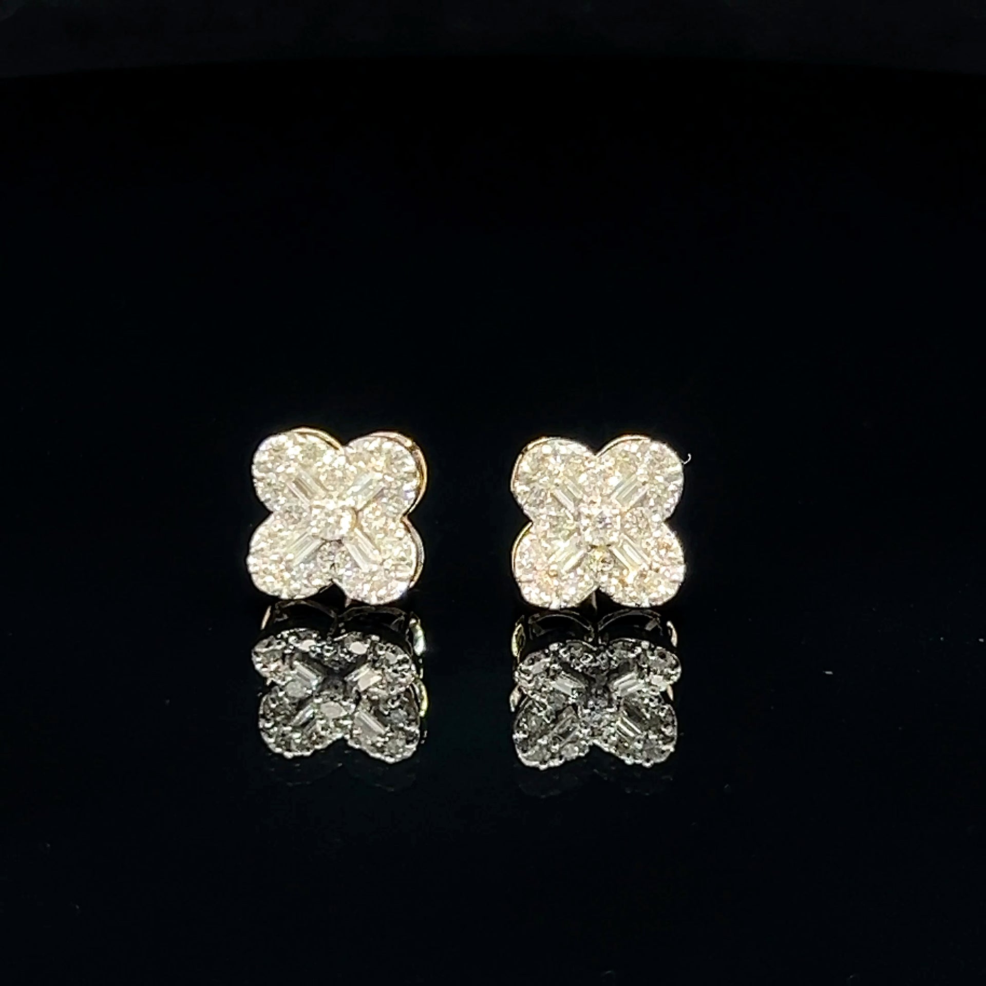 14k yellow gold diamond earrings