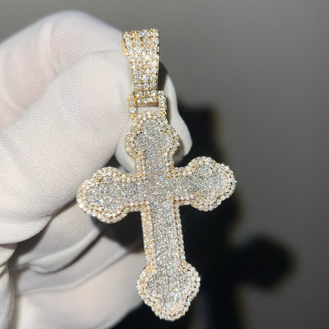 Solid gold Diamond VVS Cross pendant