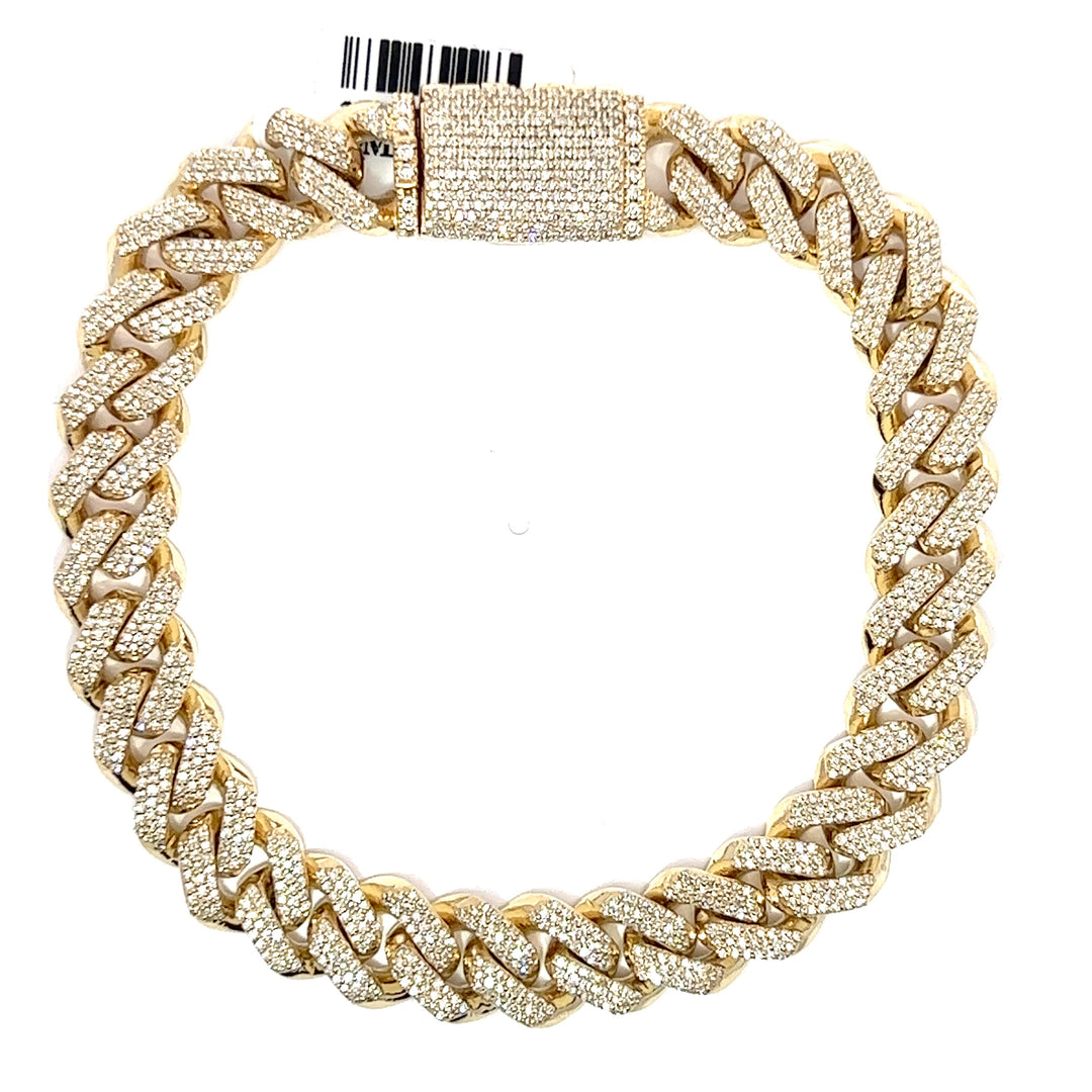 Yellow Gold Diamond Cuban Bracelet