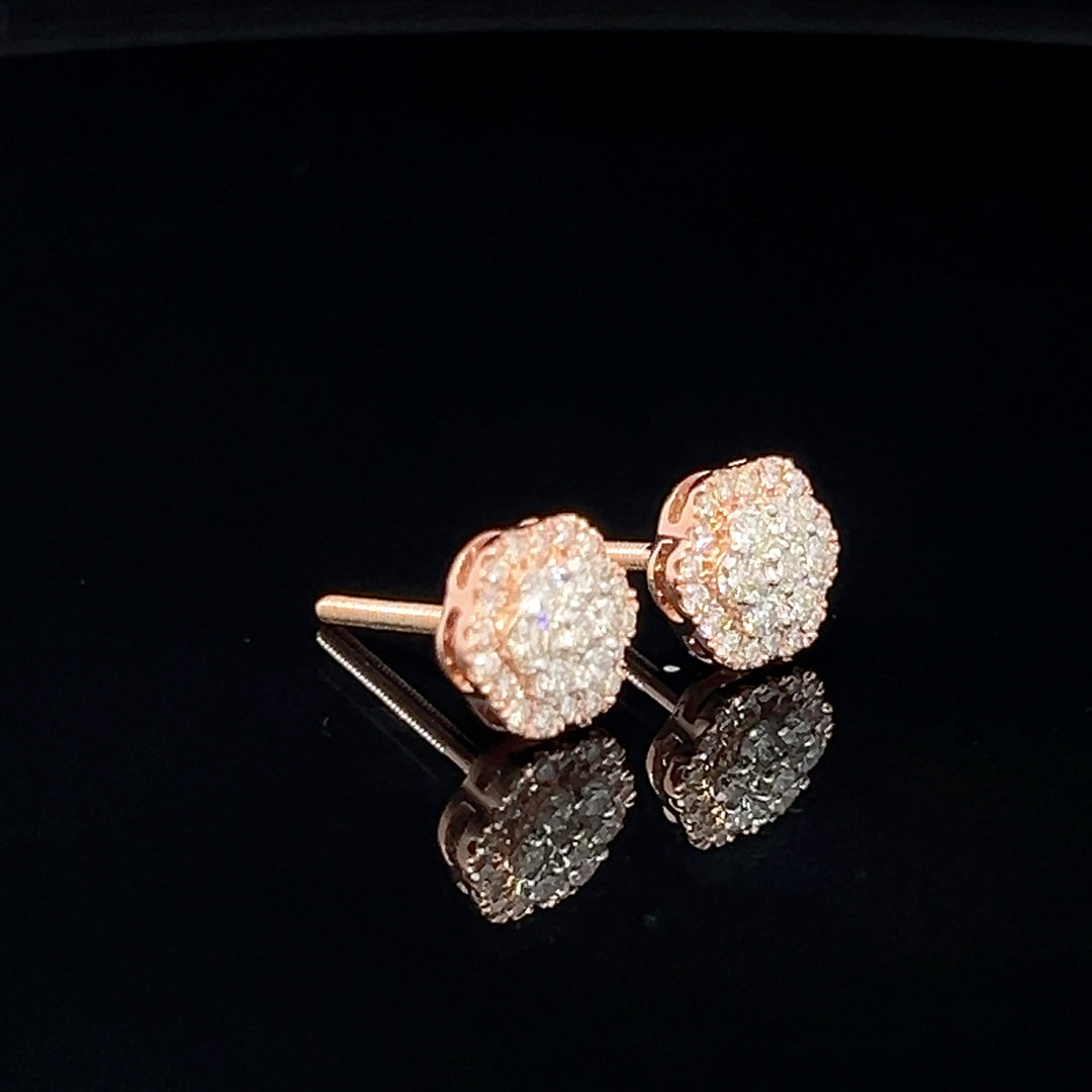 14k solid gold diamond earrings