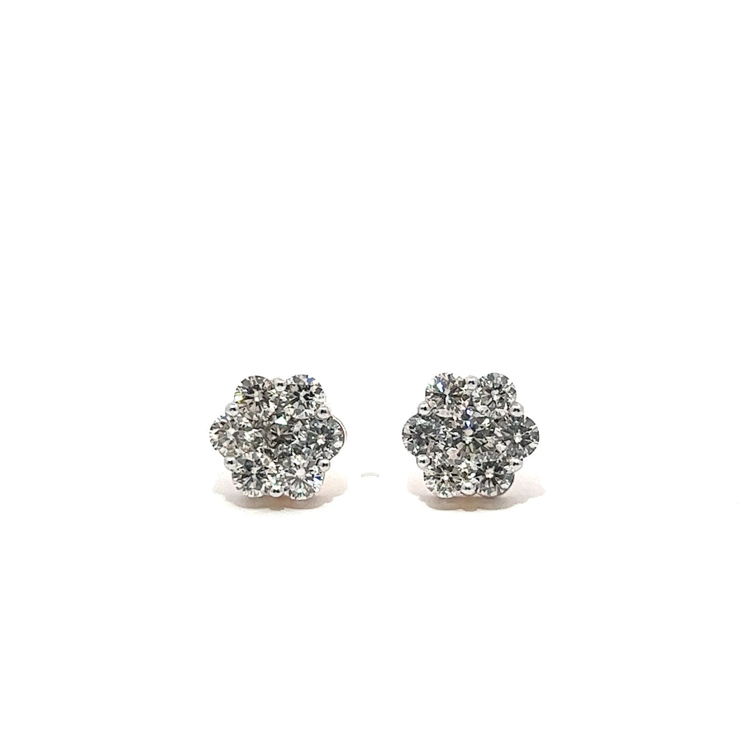 New 14k VVS Flower Set Diamond Earrings