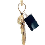 Yellow gold diamond Jesus Head Pendant