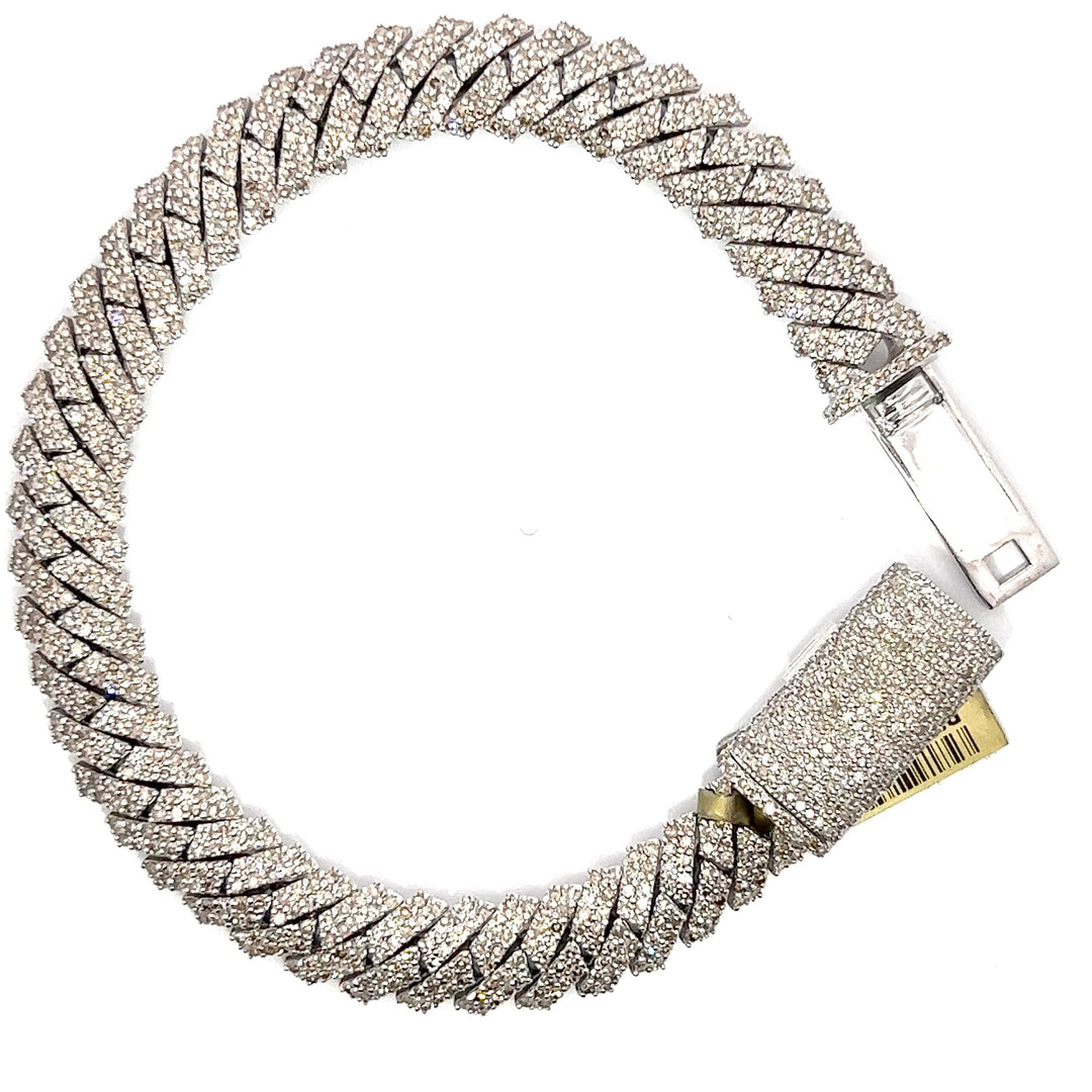 White Gold Diamond Cuban Bracelet