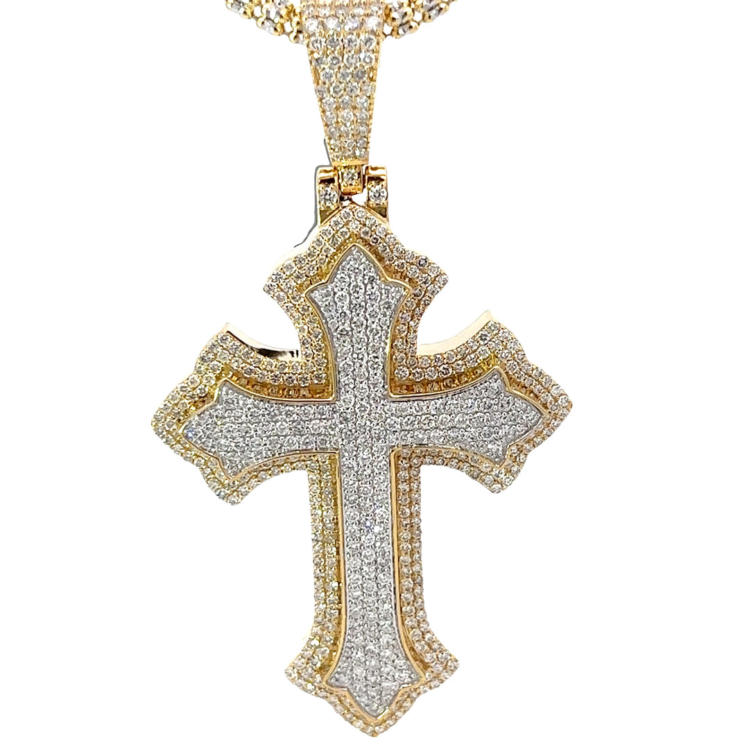 3D Diamond Cross Pendant