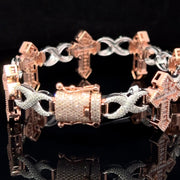 ROSE GOLD NATURAL DIAMOND CROSS BRACELET