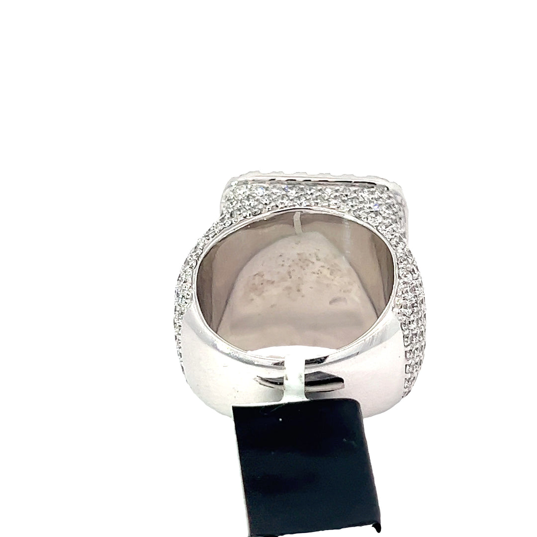 White gold Iced out Diamond Square Ring