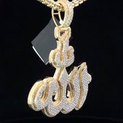 Two Tone Diamond Allah Pendant