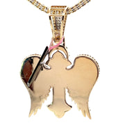 Flooded Iced out Diamond Angel Cross Pendant