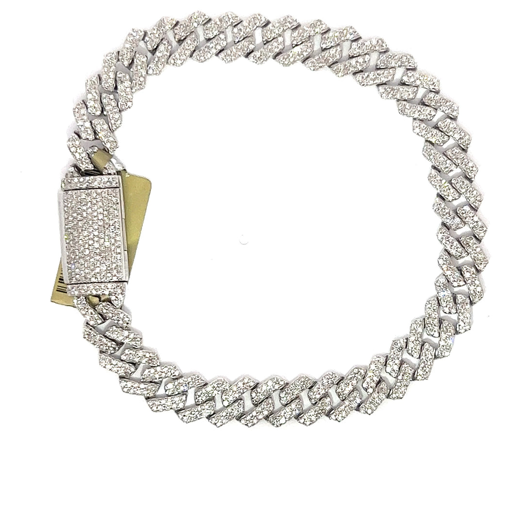 White Gold Diamond Cuban Bracelet