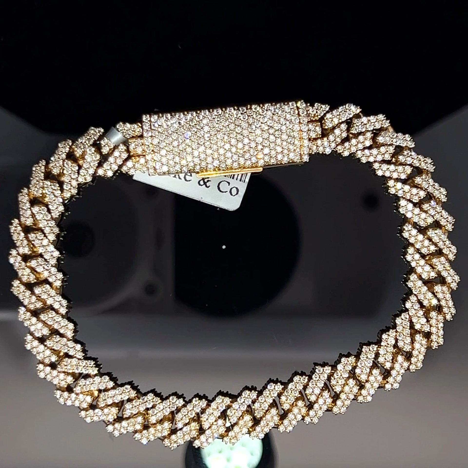 10K NATURAL VVS DIAMOND CUBAN BRACELET