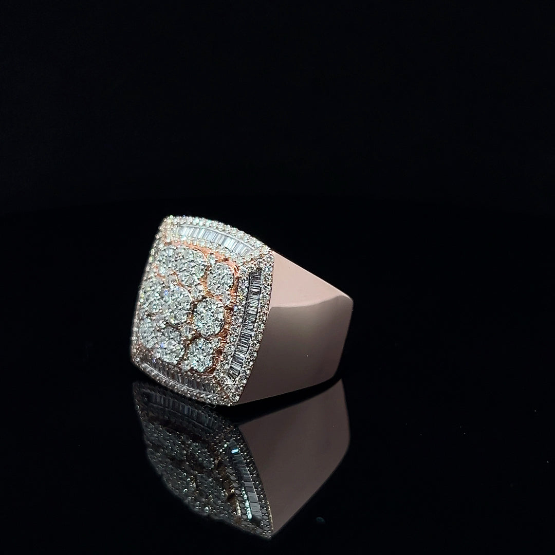 SOLID GOLD NATURAL VVS DIAMOND SQUARE RING