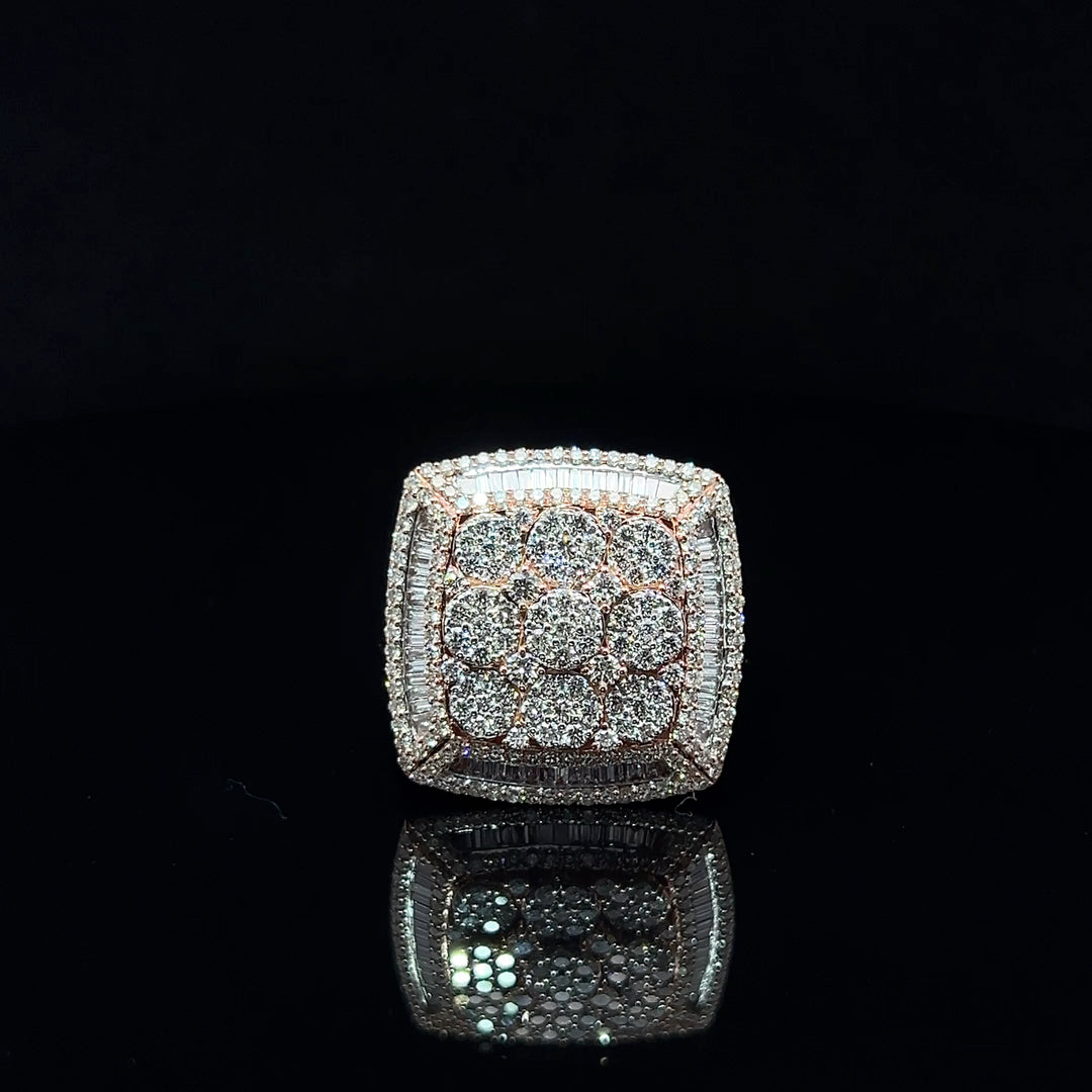 SOLID GOLD NATURAL VVS DIAMOND SQUARE RING